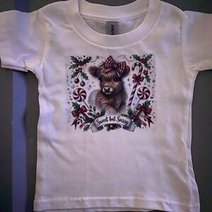 Gildan White Kids T-Shirt with Festive Puppy Design